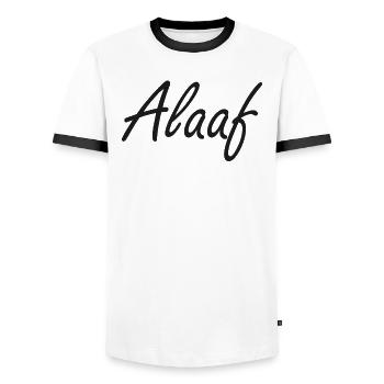 Alaaf - Männer Kontrast-T-Shirt - Weiß/Schwarz - Vorne - AI Model Female 172 light (172cm) & AI Model Male 178 dark (178cm)
