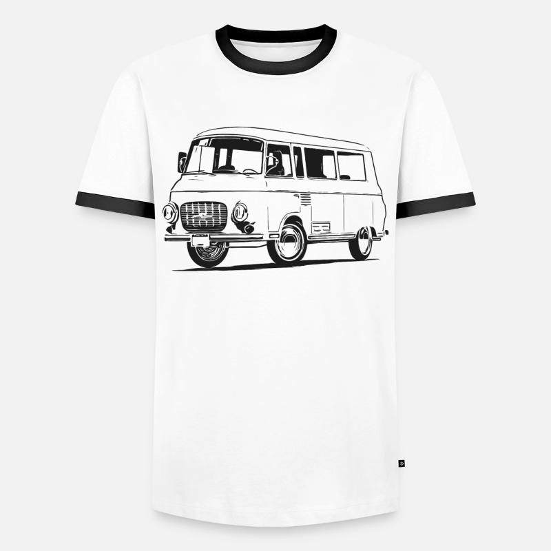 Barkas - B1000 - Männer Kontrast-T-Shirt - Weiß/Schwarz