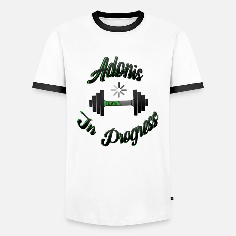 Adonis In Progress 2 - Men's Ringer Shirt - white/black