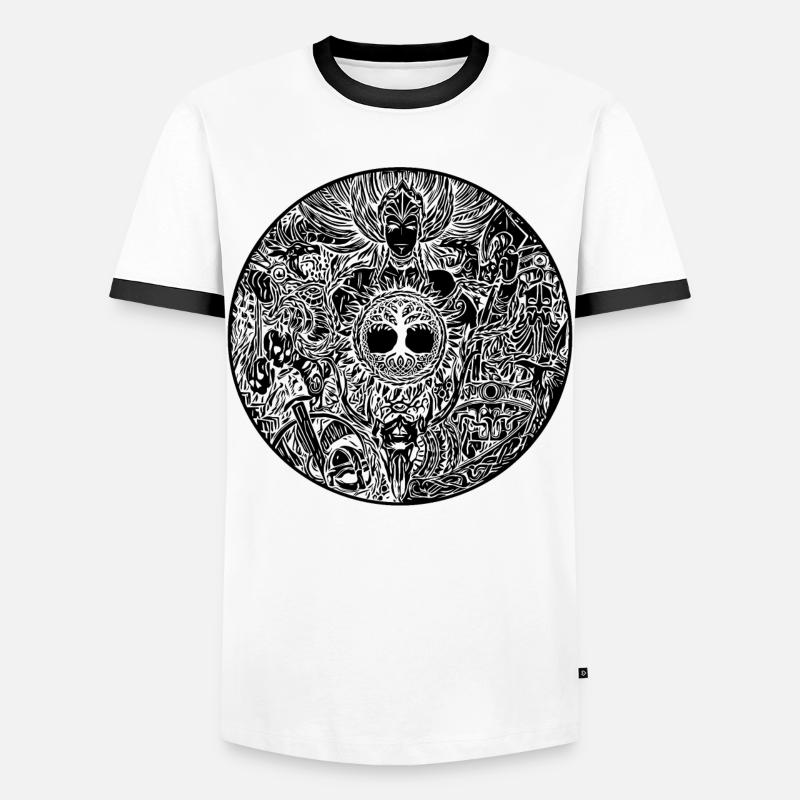 Wikinger-Schild - Walküre - Valkyrie - Männer Kontrast-T-Shirt - Weiß/Schwarz