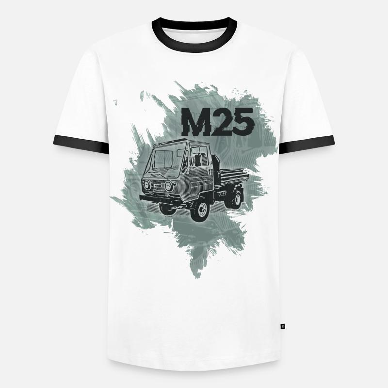 Multicar M25 - Männer Kontrast-T-Shirt - Weiß/Schwarz