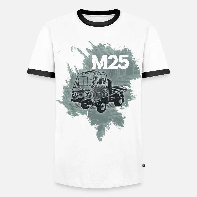 Multicar M25 - Men's Ringer Shirt - white/black