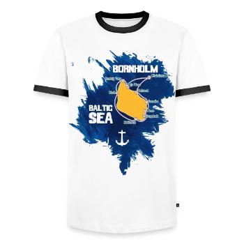 Bornholm Baltic Sea - Männer Kontrast-T-Shirt - Weiß/Schwarz - Vorne - AI Model Female 172 light (172cm) & AI Model Male 178 dark (178cm)