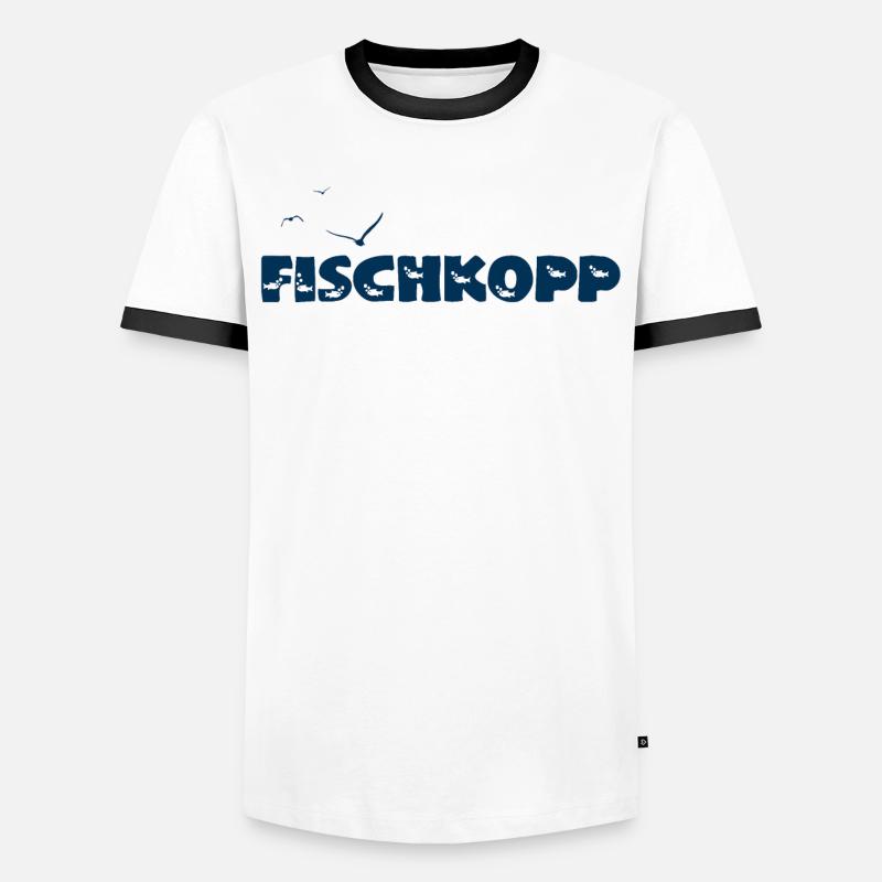 Fischkopp - Männer Kontrast-T-Shirt - Weiß/Schwarz