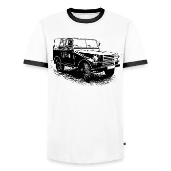 IFA P3 | RDA | NVA - T-shirt contrasté Homme - blanc/noir - Devant - AI Model Female 172 light (172cm) & AI Model Male 178 dark (178cm)