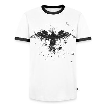 Eagle Grunge Look - T-shirt contrasté Homme - blanc/noir - Devant - AI Model Female 172 light (172cm) & AI Model Male 178 dark (178cm)