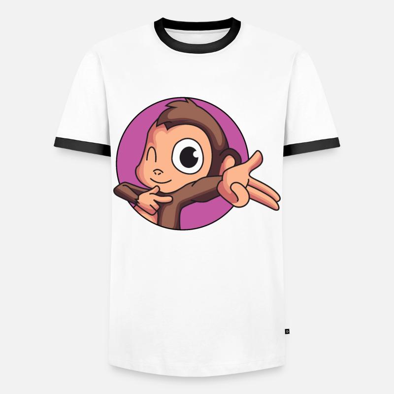 Cheeky monkey - Men's Ringer Shirt - white/black