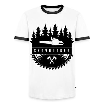 Lumberjack - Men's Ringer Shirt - white/black - Front - AI Model Female 172 light (172cm) & AI Model Male 178 dark (178cm)