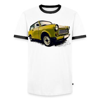 Green  Tabbi - Men's Ringer Shirt - white/black - Front - AI Model Female 172 light (172cm) & AI Model Male 178 dark (178cm)