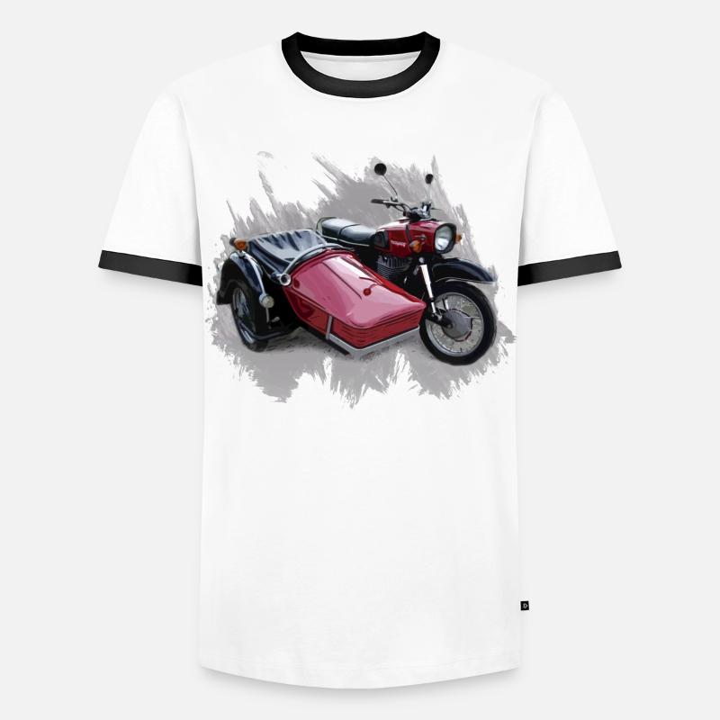 Simson Schwalbe Duo - Männer Kontrast-T-Shirt - Weiß/Schwarz