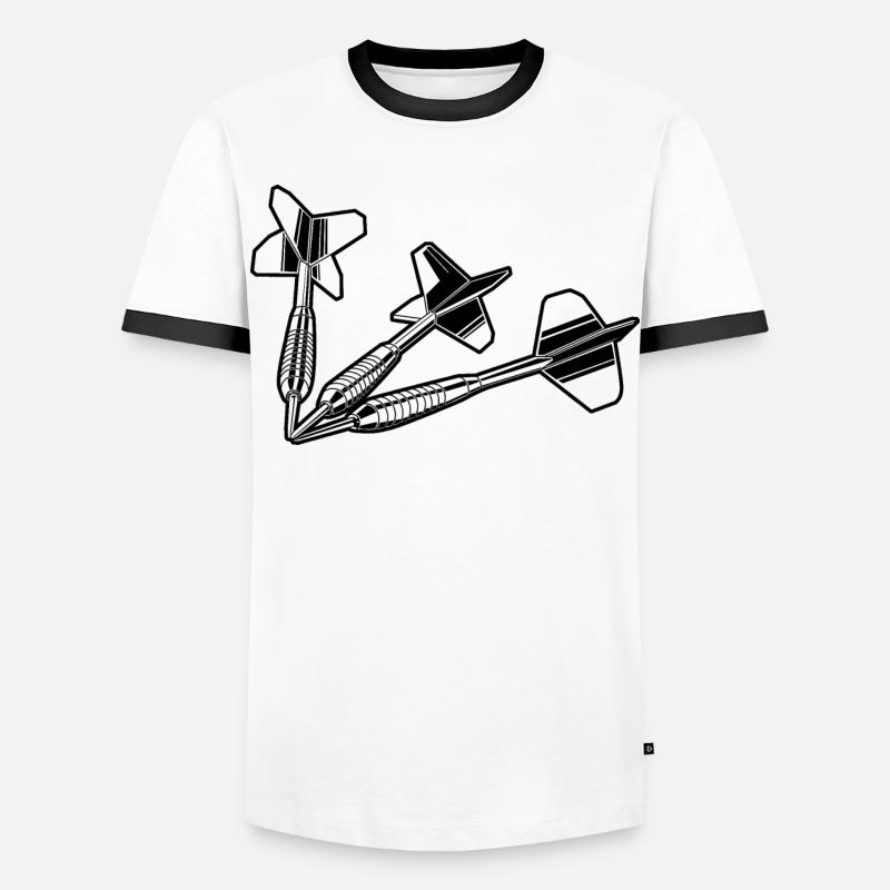 Dartpfeile - Männer Kontrast-T-Shirt - Weiß/Schwarz