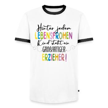 Großartiger Erzieher - Männer Kontrast-T-Shirt - Weiß/Schwarz - Vorne - AI Model Female 172 light (172cm) & AI Model Male 178 dark (178cm)