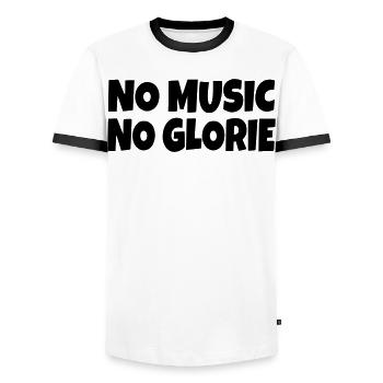 Keine Musik kein Ruhm * - Männer Kontrast-T-Shirt - Weiß/Schwarz - Vorne - AI Model Female 172 light (172cm) & AI Model Male 178 dark (178cm)