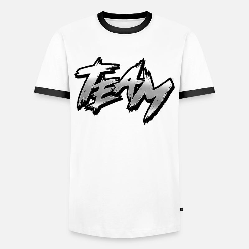 Team - Männer Kontrast-T-Shirt - Weiß/Schwarz
