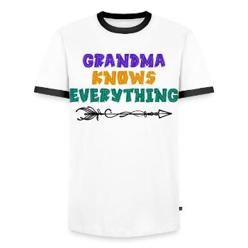 Alte Frau Cool Statement Großmutter Oma Seniorin - Männer Kontrast-T-Shirt - Weiß/Schwarz - Vorne - AI Model Female 172 light (172cm) & AI Model Male 178 dark (178cm)