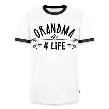 Congratulations Grandma Grandmother Statement Pensioner - Men's Ringer Shirt - white/black - Front - AI Model Female 172 light (172cm) & AI Model Male 178 dark (178cm)