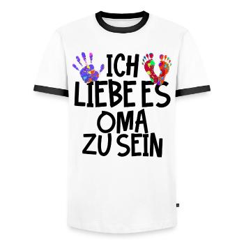 Rentnerin Oma Statement Alte Frau Großmutter - Männer Kontrast-T-Shirt - Weiß/Schwarz - Vorne - AI Model Female 172 light (172cm) & AI Model Male 178 dark (178cm)