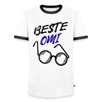 Oma Großmutter Beste Omi Brille Statement - Männer Kontrast-T-Shirt - Weiß/Schwarz - Vorne - AI Model Female 172 light (172cm) & AI Model Male 178 dark (178cm)
