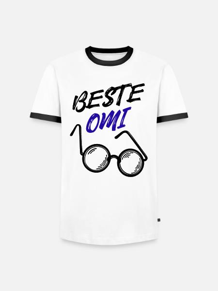 Oma Großmutter Beste Omi Brille Statement - Männer Kontrast-T-Shirt - Weiß/Schwarz