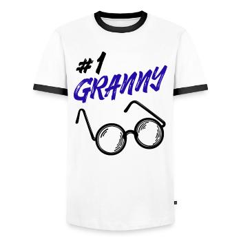Omi Brille Statement Oma Beste Großmutter - Männer Kontrast-T-Shirt - Weiß/Schwarz - Vorne - AI Model Female 172 light (172cm) & AI Model Male 178 dark (178cm)