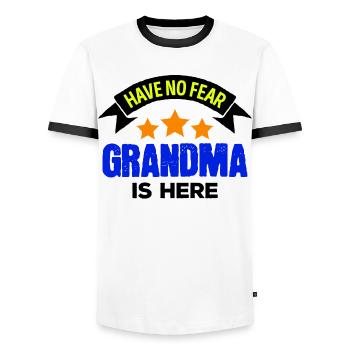 Grandmother Grandma Cool Statement Lieblingsomi Omi - Men's Ringer Shirt - white/black - Front - AI Model Female 172 light (172cm) & AI Model Male 178 dark (178cm)