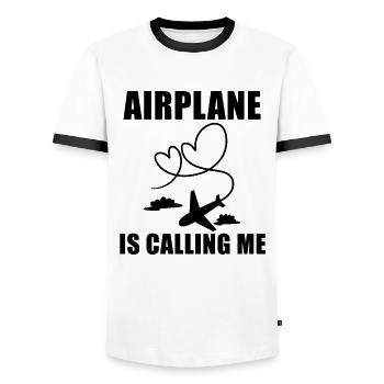 Airplane Pilot Saying Gift - Men's Ringer Shirt - white/black - Front - AI Model Female 172 light (172cm) & AI Model Male 178 dark (178cm)