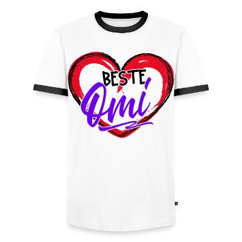 Beste Omi Statement Oma Großmutter Seniorin - Männer Kontrast-T-Shirt - Weiß/Schwarz - Vorne - AI Model Female 172 light (172cm) & AI Model Male 178 dark (178cm)