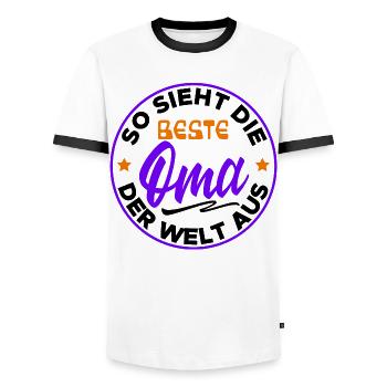 Beste Oma Cool Statement Großmutter Alte Frau - Männer Kontrast-T-Shirt - Weiß/Schwarz - Vorne - AI Model Female 172 light (172cm) & AI Model Male 178 dark (178cm)
