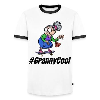 Cool Großmutter Oma Spruch Alte Frau Brille - Männer Kontrast-T-Shirt - Weiß/Schwarz - Vorne - AI Model Female 172 light (172cm) & AI Model Male 178 dark (178cm)