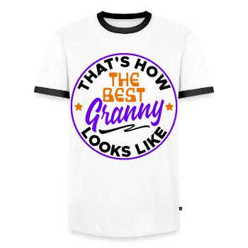 Cool Statement Enkelkind Großmutter Oma Seniorin - Männer Kontrast-T-Shirt - Weiß/Schwarz - Vorne - AI Model Female 172 light (172cm) & AI Model Male 178 dark (178cm)