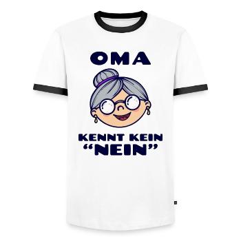 Brille Großmutter Oma Alte Frau Statement Omi - Männer Kontrast-T-Shirt - Weiß/Schwarz - Vorne - AI Model Female 172 light (172cm) & AI Model Male 178 dark (178cm)