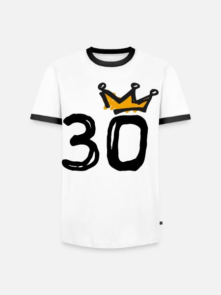 30th birthday Krone - Men's Ringer Shirt - white/black