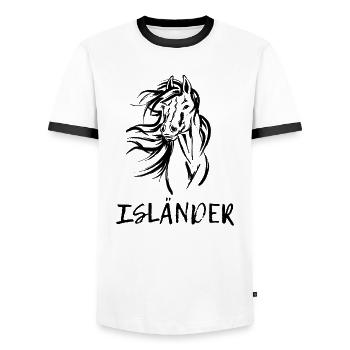 Icelandic Horses Horses Icelandic Horse Love Saying - Men's Ringer Shirt - white/black - Front - AI Model Female 172 light (172cm) & AI Model Male 178 dark (178cm)