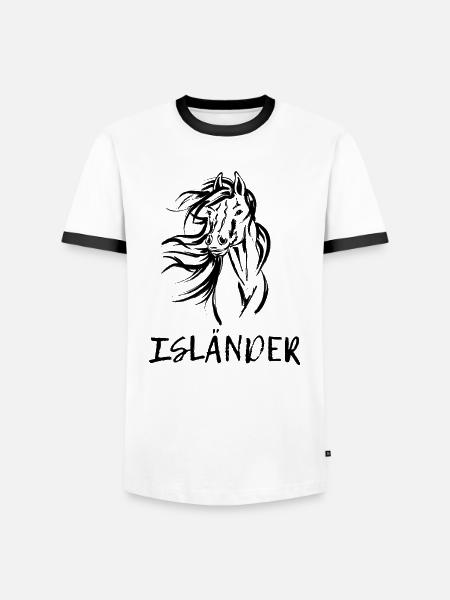 Islandske heste Heste Islandsk Hest Elsker At Sige - Herre kontrast-T-shirt - hvid/sort