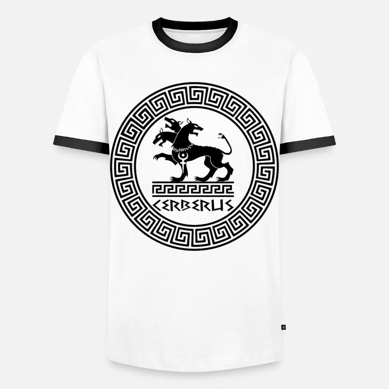 Der Wächter der Unterwelt (schwarz) - Männer Kontrast-T-Shirt - Weiß/Schwarz