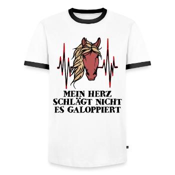 Lustig Islandpferde Statement Galopp Herz Pferde - Männer Kontrast-T-Shirt - Weiß/Schwarz - Vorne - AI Model Female 172 light (172cm) & AI Model Male 178 dark (178cm)