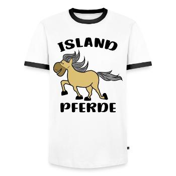 Icelandic Horses Horse Love Saying Icelandic Horses - Men's Ringer Shirt - white/black - Front - AI Model Female 172 light (172cm) & AI Model Male 178 dark (178cm)