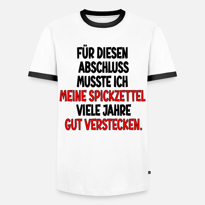 Abschlussgeschenke - SPICKEN SPICKZETTEL - Männer Kontrast-T-Shirt - Weiß/Schwarz
