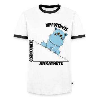 Math Hippotenuse Fonction angulaire Hypoténuse Hippone - T-shirt contrasté Homme - blanc/noir - Devant - AI Model Female 172 light (172cm) & AI Model Male 178 dark (178cm)