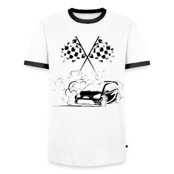 Rennen Autos Rally Drift Symbol Icon Grafik - Männer Kontrast-T-Shirt - Weiß/Schwarz - Vorne - AI Model Female 172 light (172cm) & AI Model Male 178 dark (178cm)