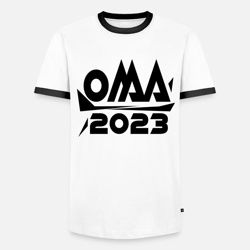 Großmutter 2023 - Oma Geschenk - Männer Kontrast-T-Shirt - Weiß/Schwarz