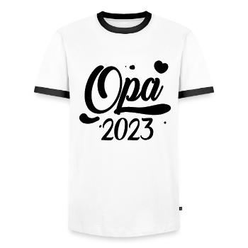 Opa 2023 loading - Männer Kontrast-T-Shirt - Weiß/Schwarz - Vorne - AI Model Female 172 light (172cm) & AI Model Male 178 dark (178cm)