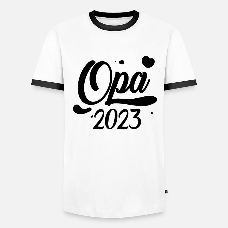 Opa 2023 loading - Männer Kontrast-T-Shirt - Weiß/Schwarz