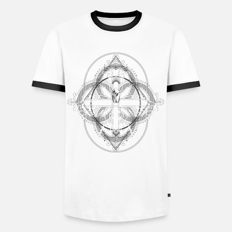 Insects Psychedelic Bug Pattern - Men's Ringer Shirt - white/black