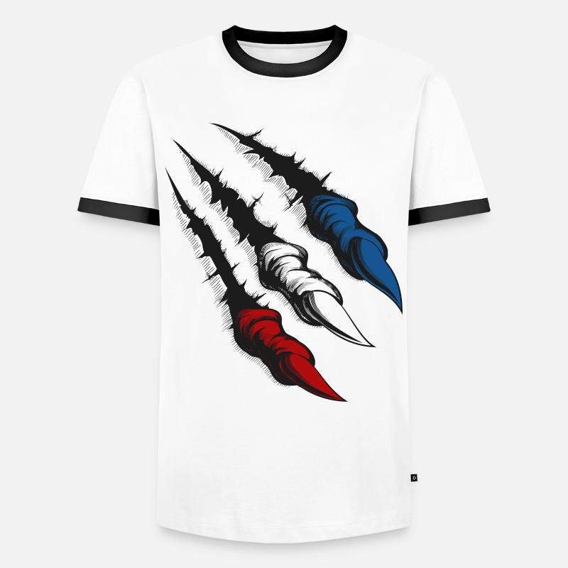 Rostocker Krallen - Männer Kontrast-T-Shirt - Weiß/Schwarz