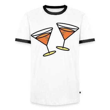 Cocktails to celebrate - Men's Ringer Shirt - white/black - Front - AI Model Female 172 light (172cm) & AI Model Male 178 dark (178cm)