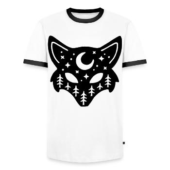 Schwarzfuchs-Totem der Natur - Männer Kontrast-T-Shirt - Weiß/Schwarz - Vorne - AI Model Female 172 light (172cm) & AI Model Male 178 dark (178cm)