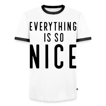 Funny sayings - Men's Ringer Shirt - white/black - Front - AI Model Female 172 light (172cm) & AI Model Male 178 dark (178cm)