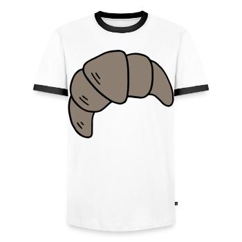 Croissant - Men's Ringer Shirt - white/black - Front - AI Model Female 172 light (172cm) & AI Model Male 178 dark (178cm)