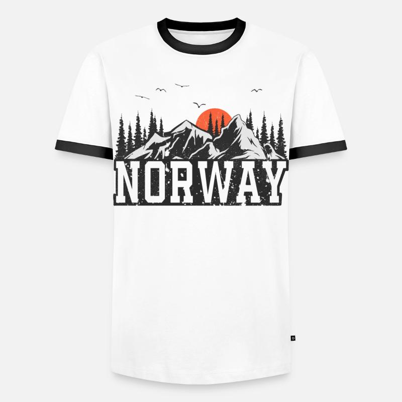 Norway - Men's Ringer Shirt - white/black